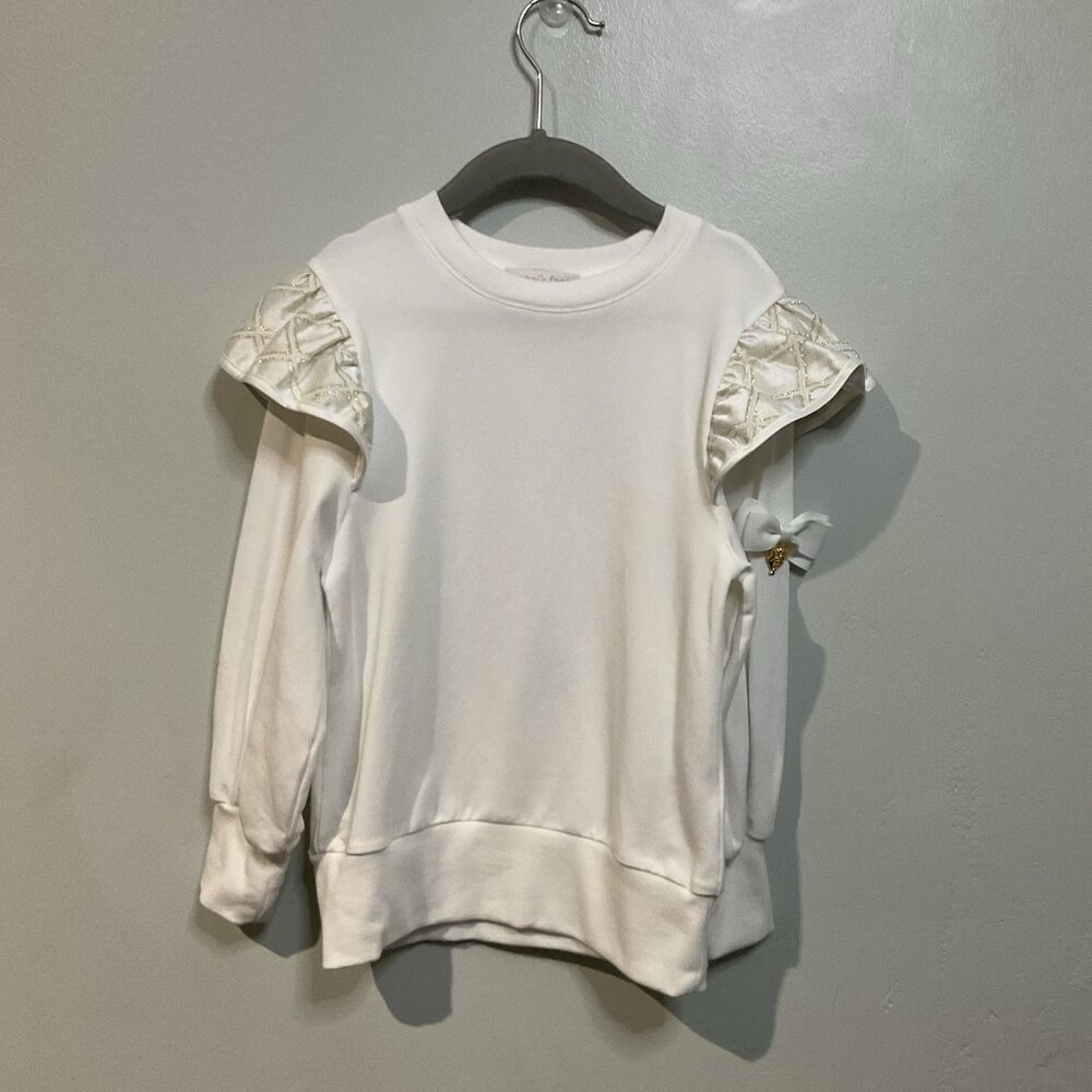 Angels Face Girl’s White Tracksuit Ruffle Long Sleeves Size 6-7 Y Cotton Outfit - Picture 2 of 13